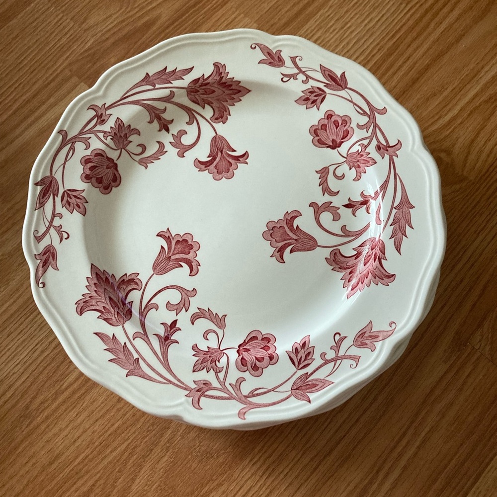 Vintage Royal Staffordshire "Windsong" Plates by J & G Meakin Red Transferware
